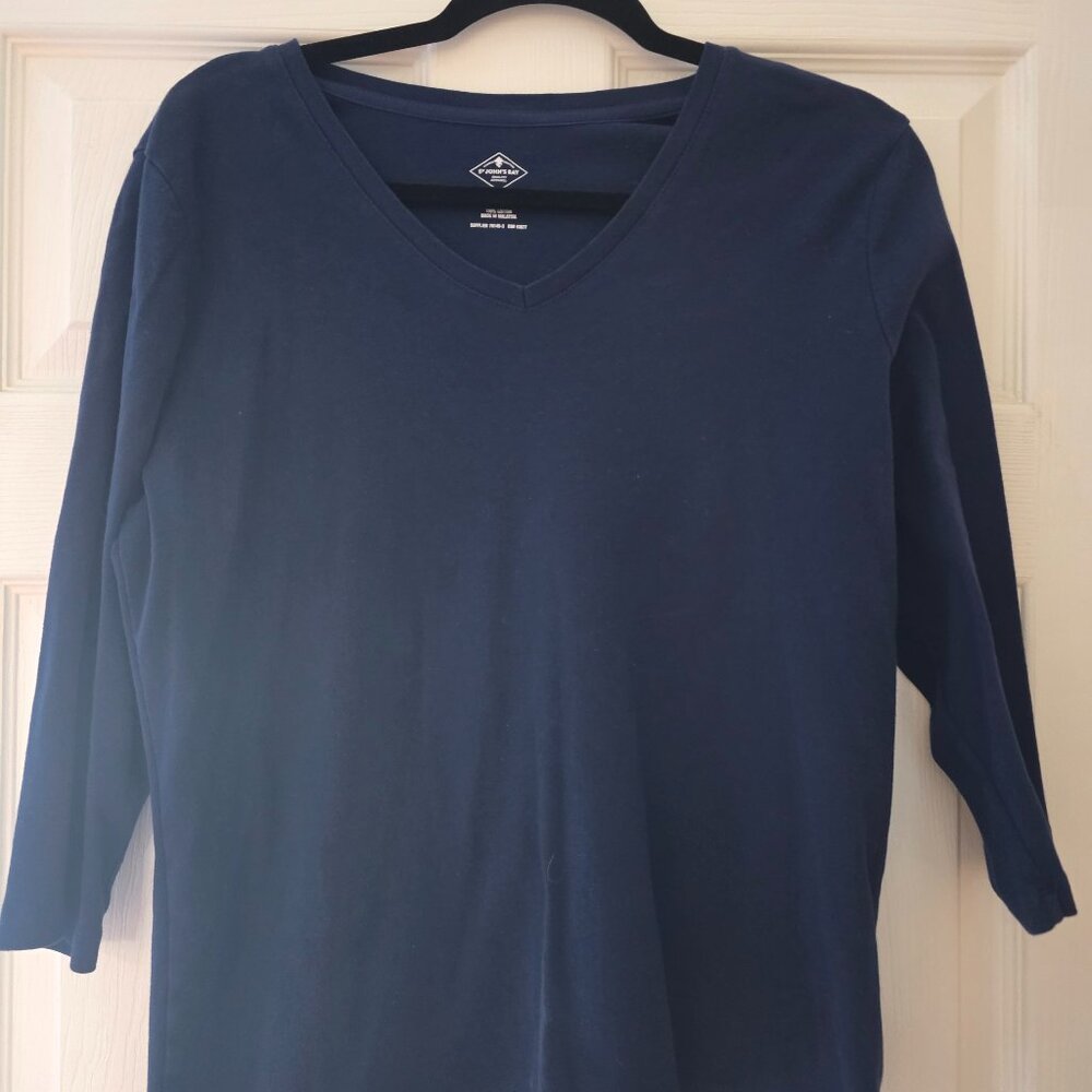 St. Johns Bay- Blue v-neck blouse